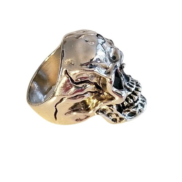 Mens Punk Metal Gothic Skull Ring Size 9.5 - Picture 5 of 6